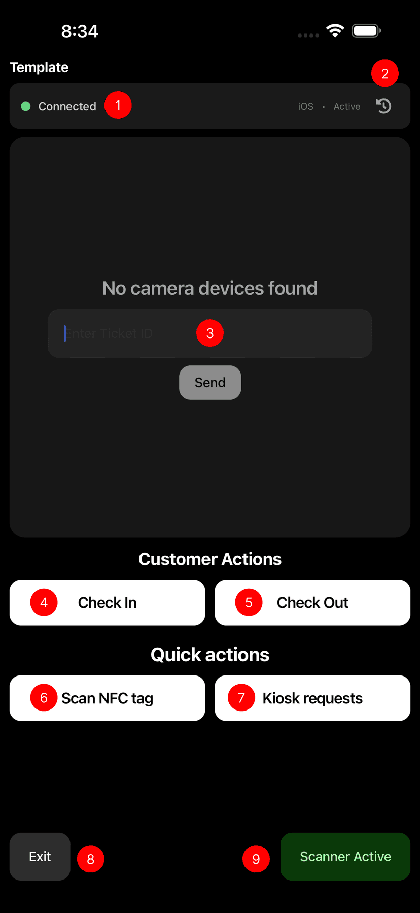 Staff App — check in